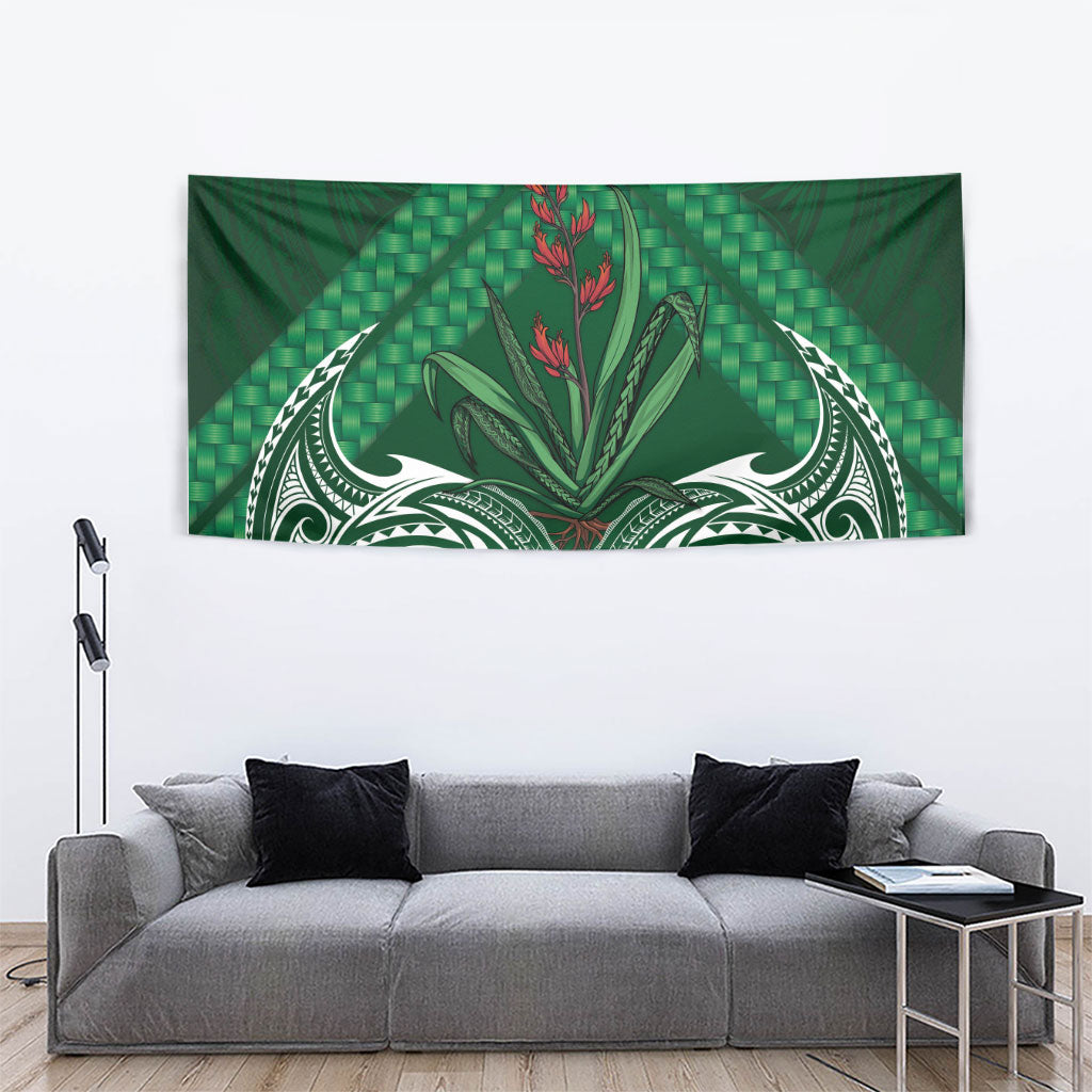 Rongoa Maori New Zealand Harakeke Tapestry NZ Weaving Pattern Green