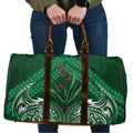 Rongoa Maori New Zealand Harakeke Travel Bag NZ Weaving Pattern Green
