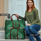 Rongoa Maori New Zealand Harakeke Travel Bag NZ Weaving Pattern Green