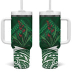 Rongoa Maori New Zealand Harakeke Tumbler With Handle NZ Weaving Pattern Green