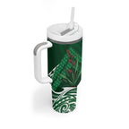 Rongoa Maori New Zealand Harakeke Tumbler With Handle NZ Weaving Pattern Green
