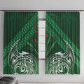 Rongoa Maori New Zealand Harakeke Window Curtain NZ Weaving Pattern Green