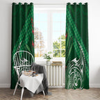 Rongoa Maori New Zealand Harakeke Window Curtain NZ Weaving Pattern Green
