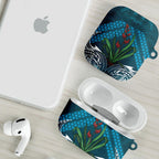 Rongoa Maori New Zealand Harakeke AirPods Case NZ Weaving Pattern Dark Teal