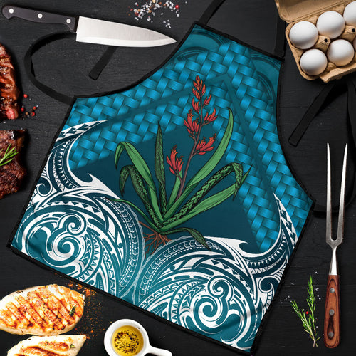 Rongoa Maori New Zealand Harakeke Apron NZ Weaving Pattern Dark Teal