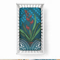 Rongoa Maori New Zealand Harakeke Baby Bed Cover NZ Weaving Pattern Dark Teal