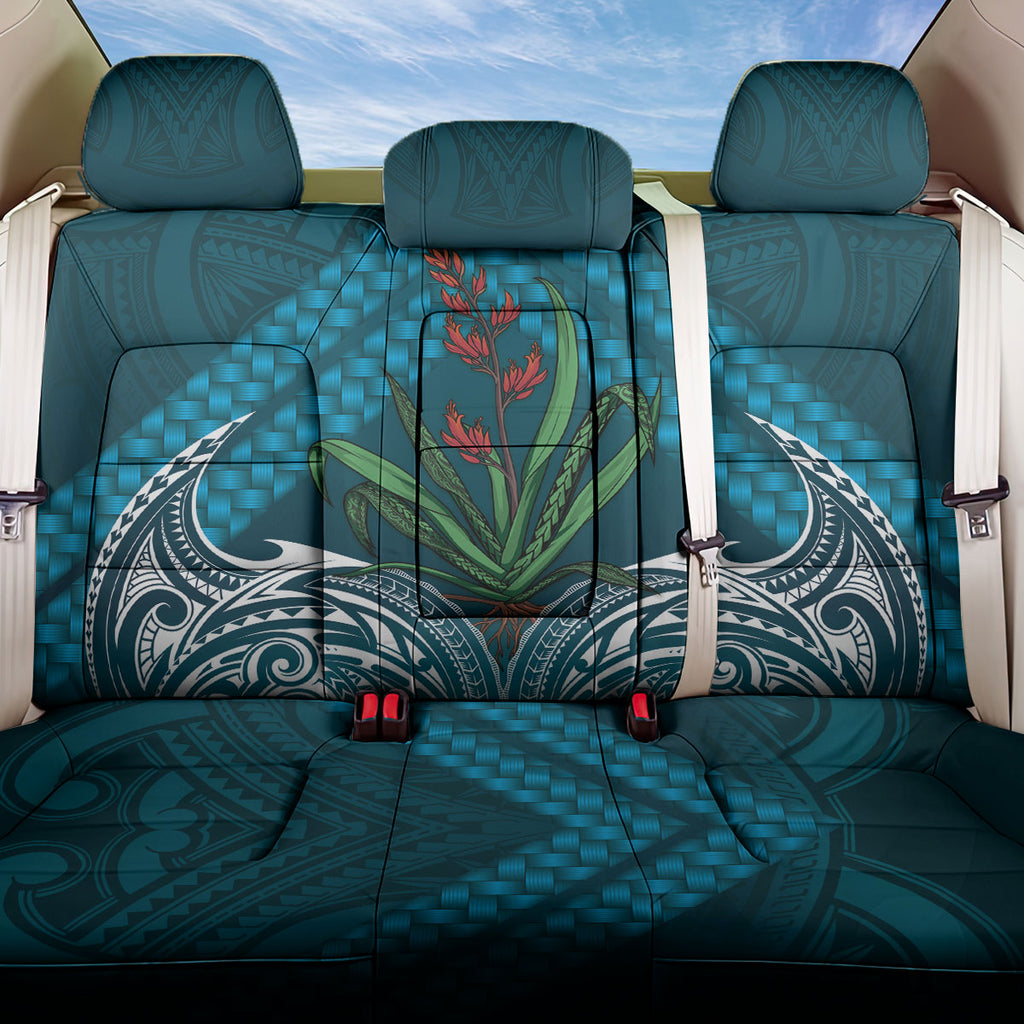 Rongoa Maori New Zealand Harakeke Back Car Seat Cover NZ Weaving Pattern Dark Teal