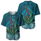 Rongoa Maori New Zealand Harakeke Baseball Jersey NZ Weaving Pattern Dark Teal