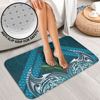 Rongoa Maori New Zealand Harakeke Bathroom Set NZ Weaving Pattern Dark Teal