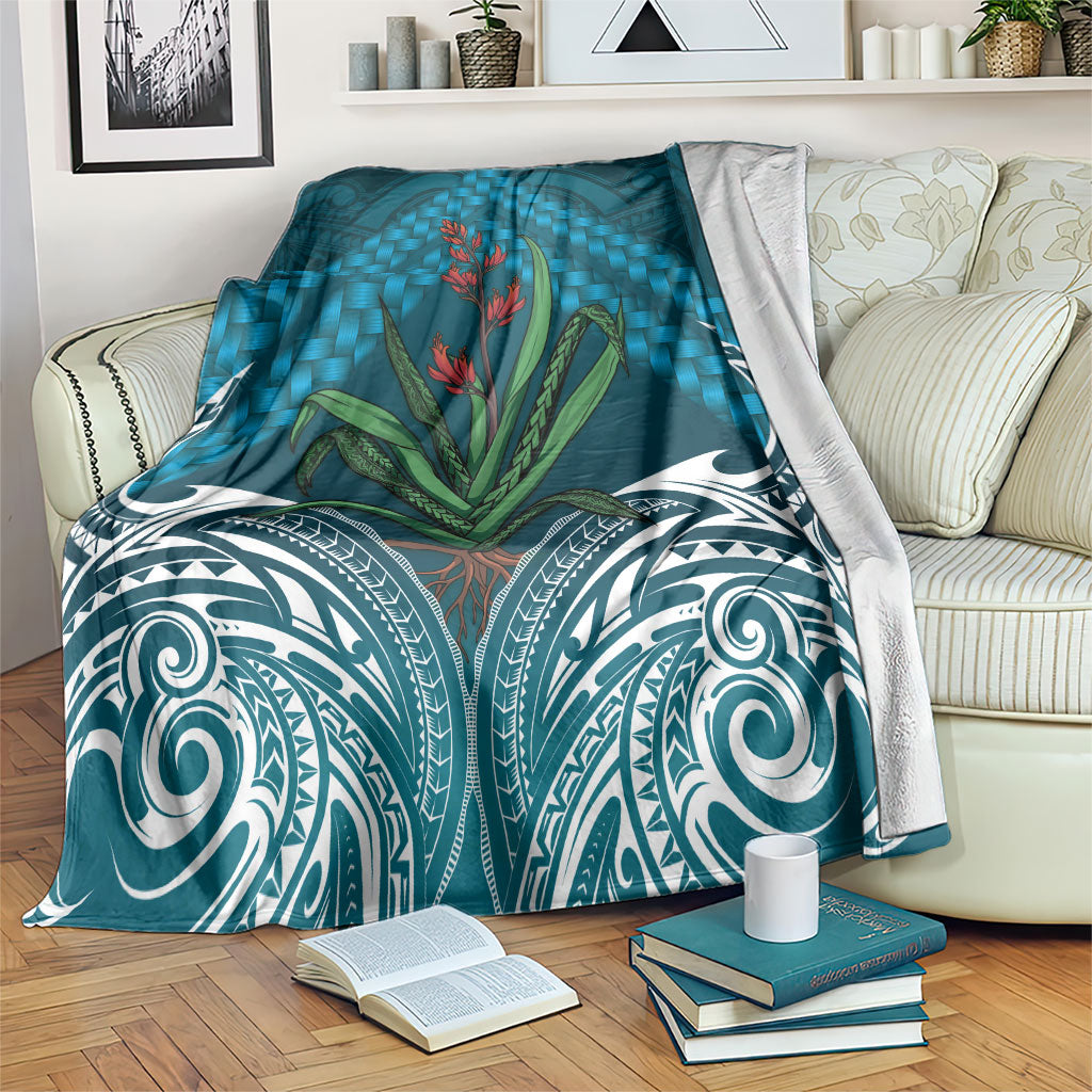 Rongoa Maori New Zealand Harakeke Blanket NZ Weaving Pattern Dark Teal