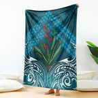 Rongoa Maori New Zealand Harakeke Blanket NZ Weaving Pattern Dark Teal