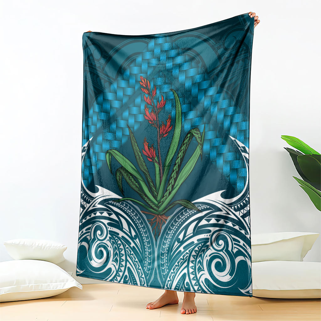 Rongoa Maori New Zealand Harakeke Blanket NZ Weaving Pattern Dark Teal