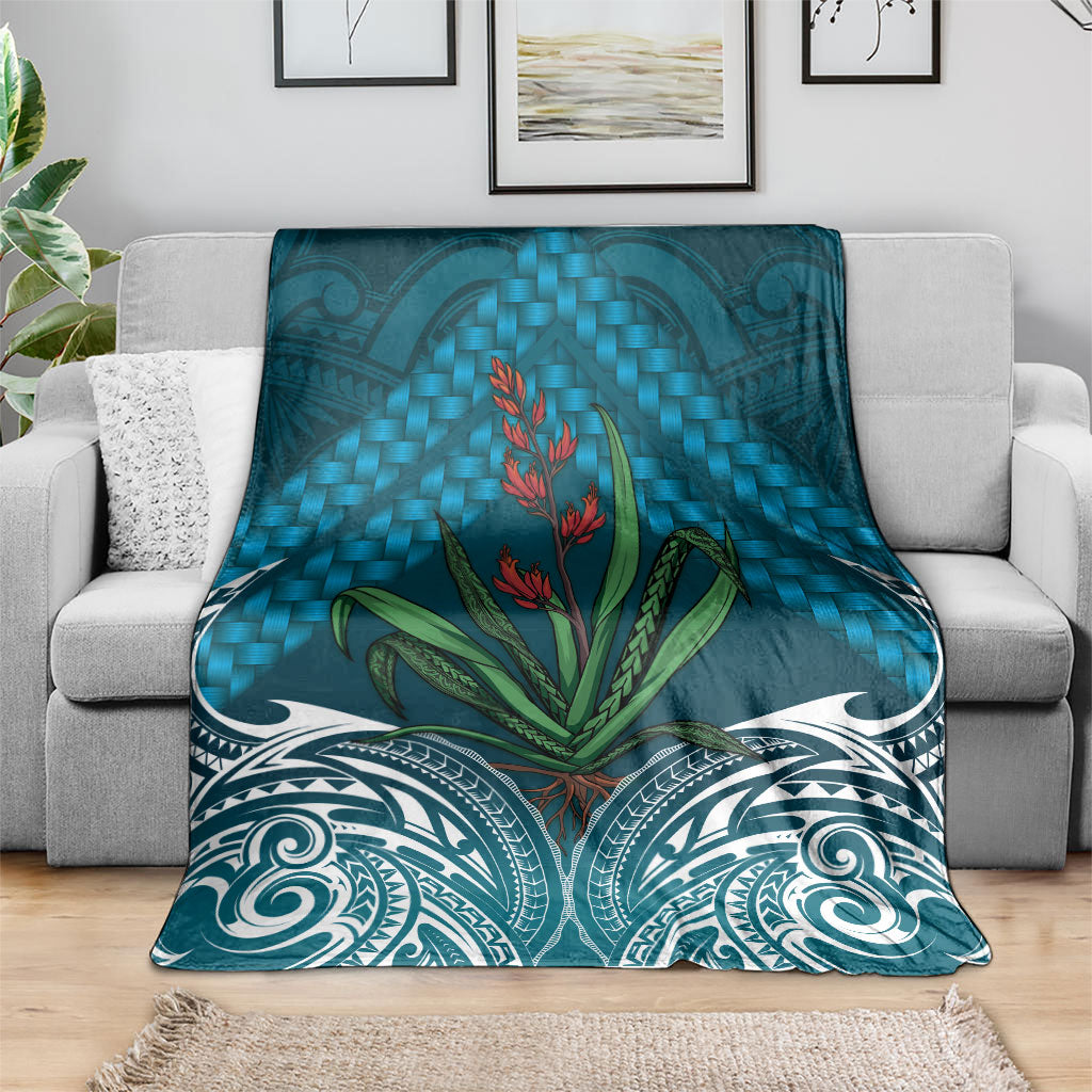 Rongoa Maori New Zealand Harakeke Blanket NZ Weaving Pattern Dark Teal