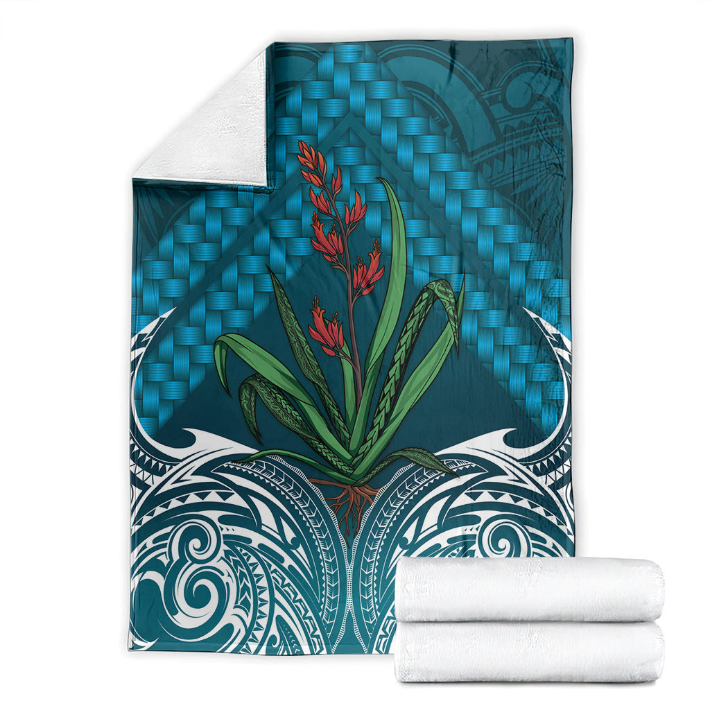Rongoa Maori New Zealand Harakeke Blanket NZ Weaving Pattern Dark Teal