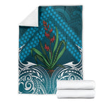 Rongoa Maori New Zealand Harakeke Blanket NZ Weaving Pattern Dark Teal