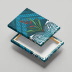 Rongoa Maori New Zealand Harakeke Canvas Wall Art NZ Weaving Pattern Dark Teal