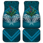 Rongoa Maori New Zealand Harakeke Car Mats NZ Weaving Pattern Dark Teal