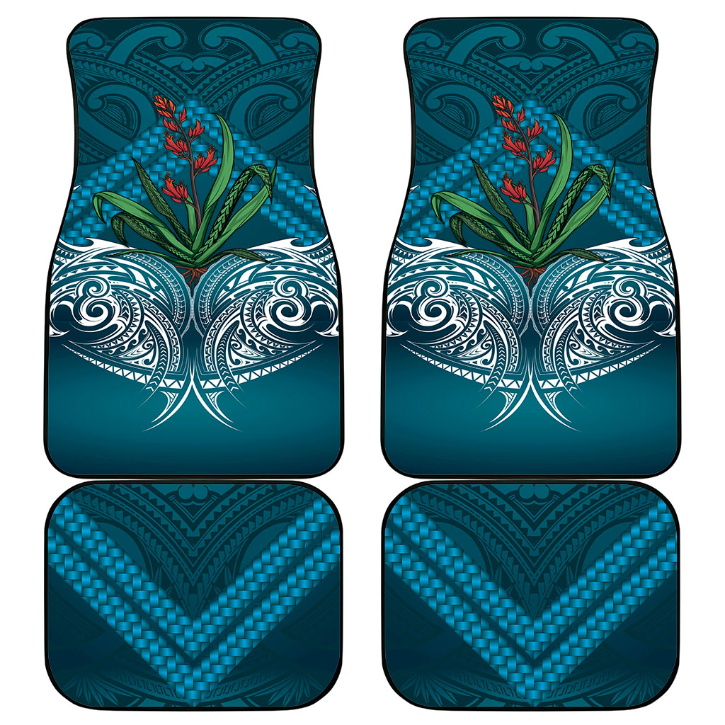 Rongoa Maori New Zealand Harakeke Car Mats NZ Weaving Pattern Dark Teal