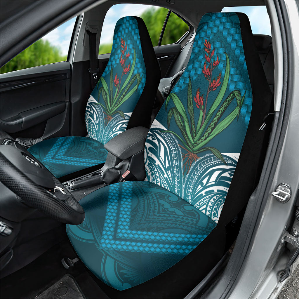 Rongoa Maori New Zealand Harakeke Car Seat Cover NZ Weaving Pattern Dark Teal