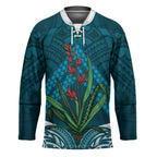Rongoa Maori New Zealand Harakeke Hockey Jersey NZ Weaving Pattern Dark Teal