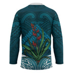 Rongoa Maori New Zealand Harakeke Hockey Jersey NZ Weaving Pattern Dark Teal
