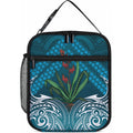 Rongoa Maori New Zealand Harakeke Lunch Bag NZ Weaving Pattern Dark Teal