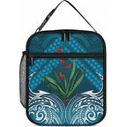 Rongoa Maori New Zealand Harakeke Lunch Bag NZ Weaving Pattern Dark Teal