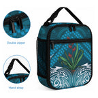 Rongoa Maori New Zealand Harakeke Lunch Bag NZ Weaving Pattern Dark Teal