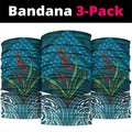 Rongoa Maori New Zealand Harakeke Neck Gaiter NZ Weaving Pattern Dark Teal