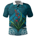 Rongoa Maori New Zealand Harakeke Polo Shirt NZ Weaving Pattern Dark Teal