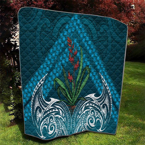 Rongoa Maori New Zealand Harakeke Quilt NZ Weaving Pattern Dark Teal