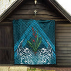 Rongoa Maori New Zealand Harakeke Quilt NZ Weaving Pattern Dark Teal