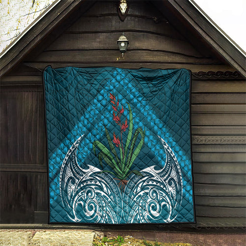 Rongoa Maori New Zealand Harakeke Quilt NZ Weaving Pattern Dark Teal