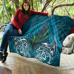 Rongoa Maori New Zealand Harakeke Quilt NZ Weaving Pattern Dark Teal