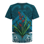 Rongoa Maori New Zealand Harakeke Rugby Jersey NZ Weaving Pattern Dark Teal