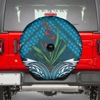 Rongoa Maori New Zealand Harakeke Spare Tire Cover NZ Weaving Pattern Dark Teal