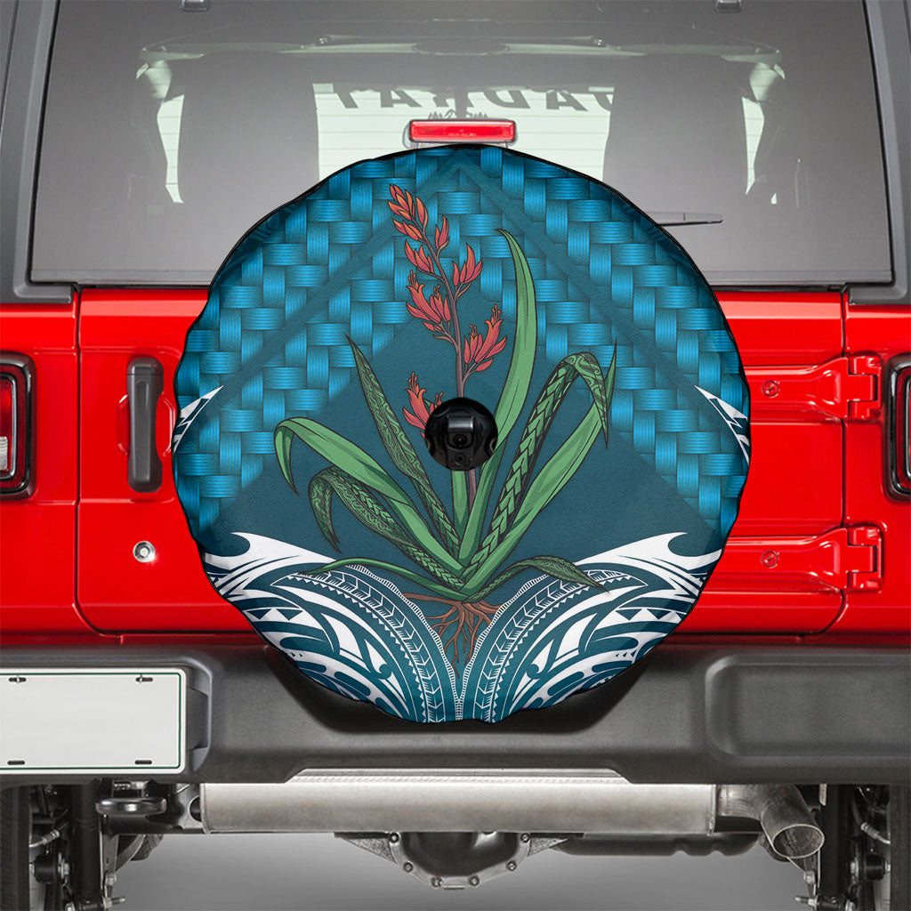Rongoa Maori New Zealand Harakeke Spare Tire Cover NZ Weaving Pattern Dark Teal