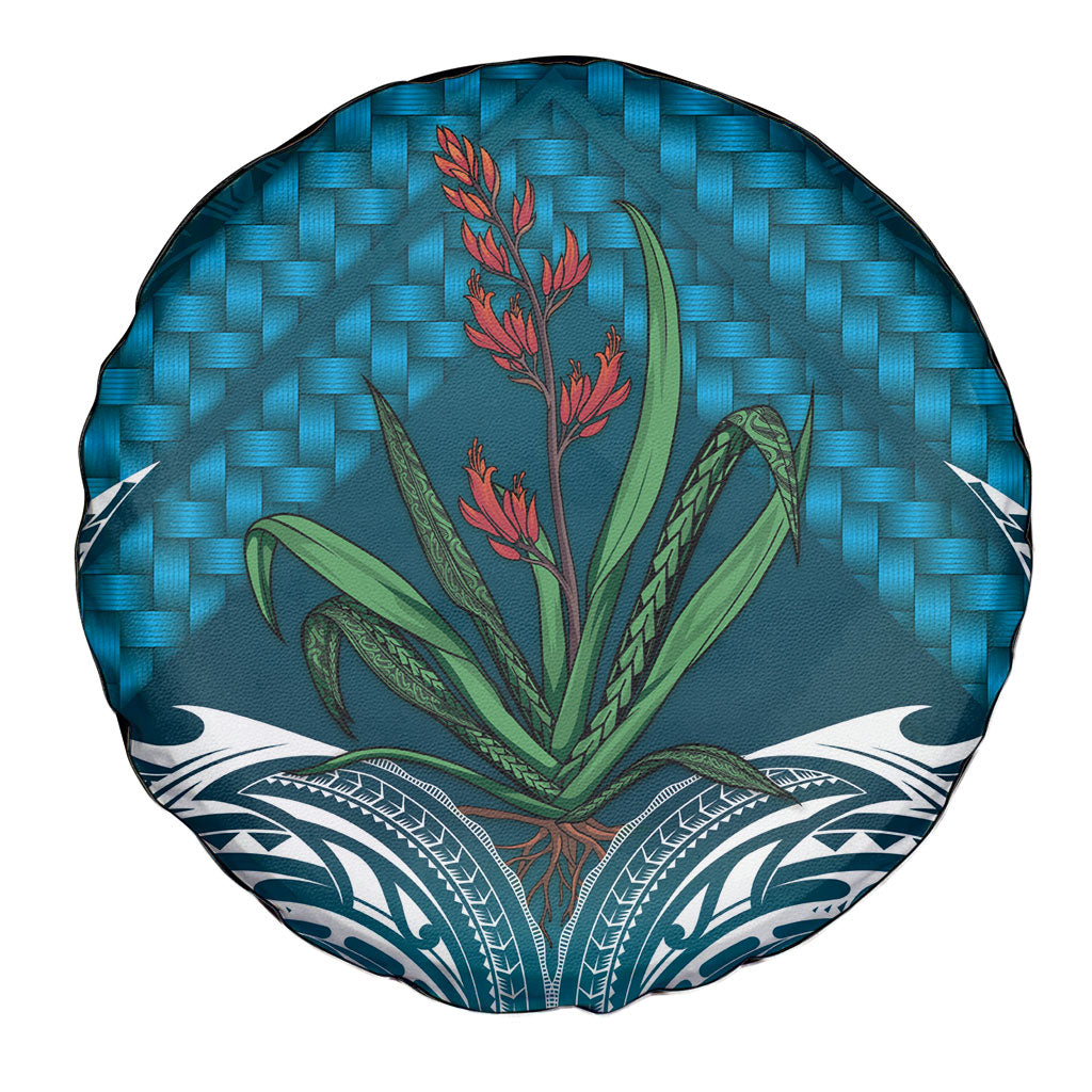 Rongoa Maori New Zealand Harakeke Spare Tire Cover NZ Weaving Pattern Dark Teal