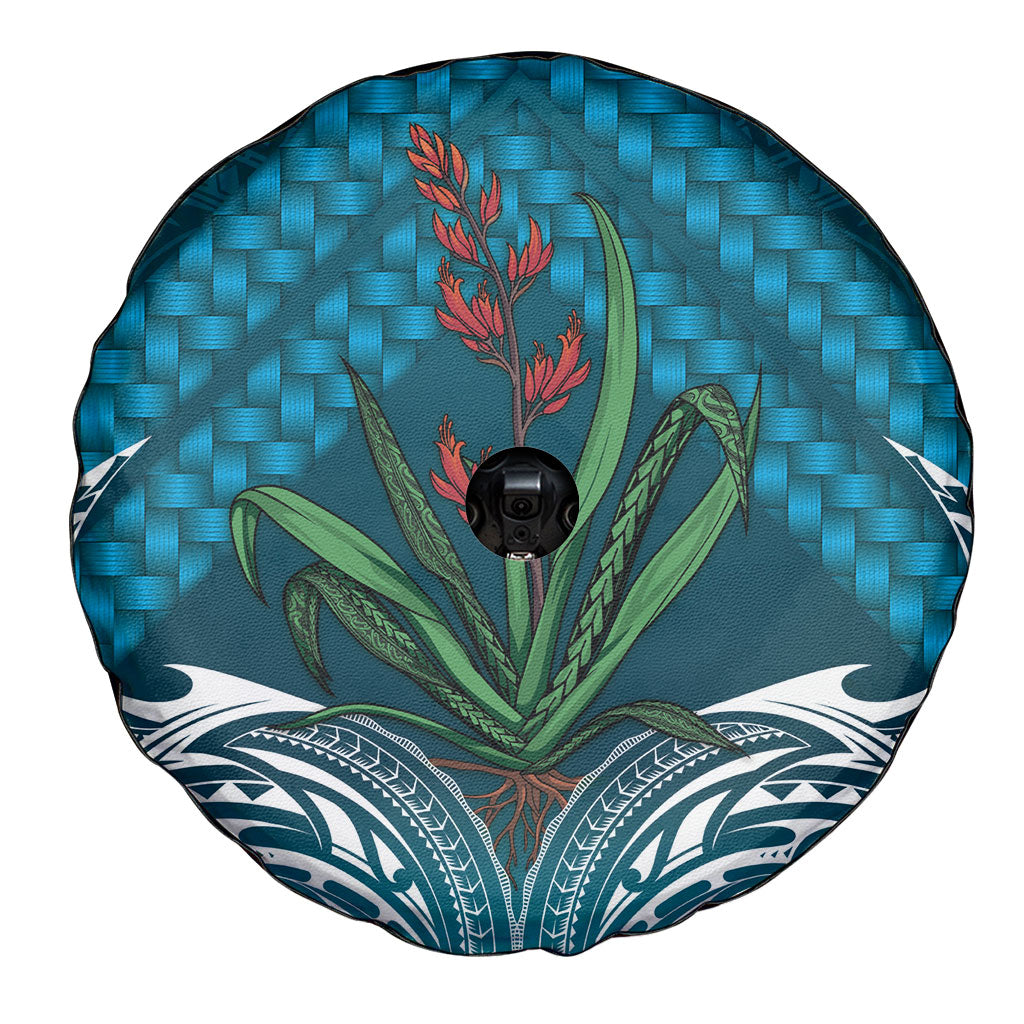 Rongoa Maori New Zealand Harakeke Spare Tire Cover NZ Weaving Pattern Dark Teal