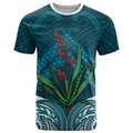 Rongoa Maori New Zealand Harakeke T Shirt NZ Weaving Pattern Dark Teal