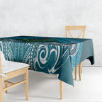 Rongoa Maori New Zealand Harakeke Tablecloth NZ Weaving Pattern Dark Teal