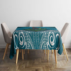 Rongoa Maori New Zealand Harakeke Tablecloth NZ Weaving Pattern Dark Teal