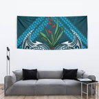 Rongoa Maori New Zealand Harakeke Tapestry NZ Weaving Pattern Dark Teal
