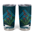 Rongoa Maori New Zealand Harakeke Tumbler Cup NZ Weaving Pattern Dark Teal