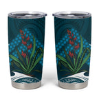 Rongoa Maori New Zealand Harakeke Tumbler Cup NZ Weaving Pattern Dark Teal