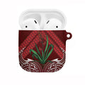 Rongoa Maori New Zealand Harakeke AirPods Case NZ Weaving Pattern Red