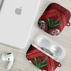 Rongoa Maori New Zealand Harakeke AirPods Case NZ Weaving Pattern Red