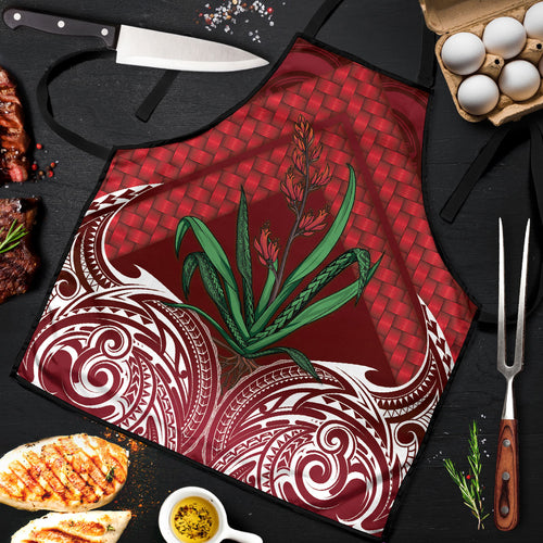 Rongoa Maori New Zealand Harakeke Apron NZ Weaving Pattern Red