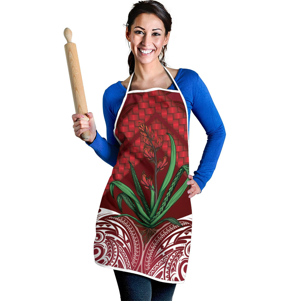 Rongoa Maori New Zealand Harakeke Apron NZ Weaving Pattern Red