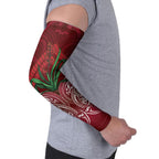 Rongoa Maori New Zealand Harakeke Arm Sleeves NZ Weaving Pattern Red